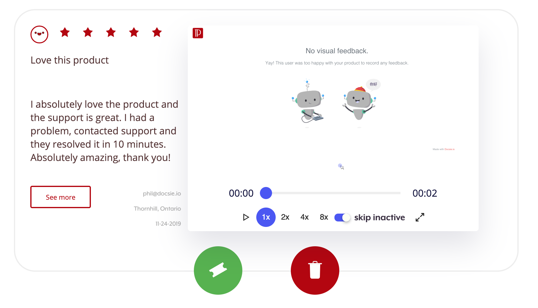 Collect meaningful visual feedback