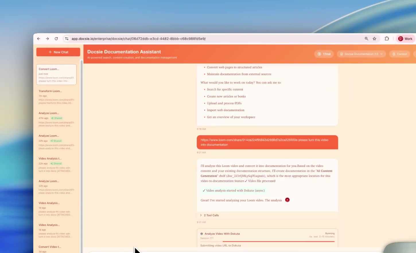 Video analysis in progress