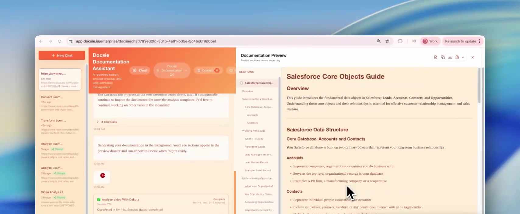 Generated Salesforce documentation preview