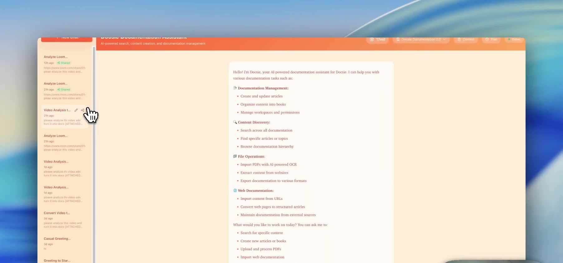 Sharing a documentation session with teammates
