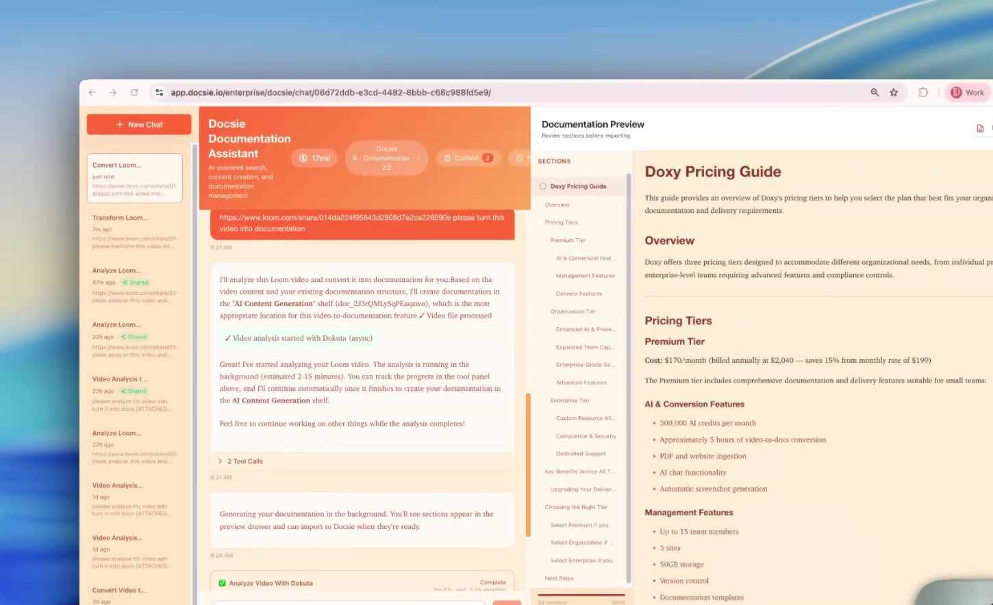 Generated documentation preview