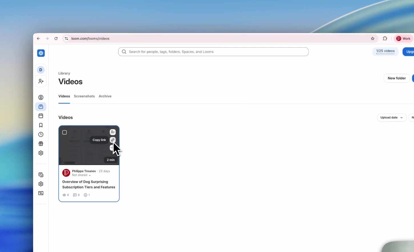 Copying the Loom video link
