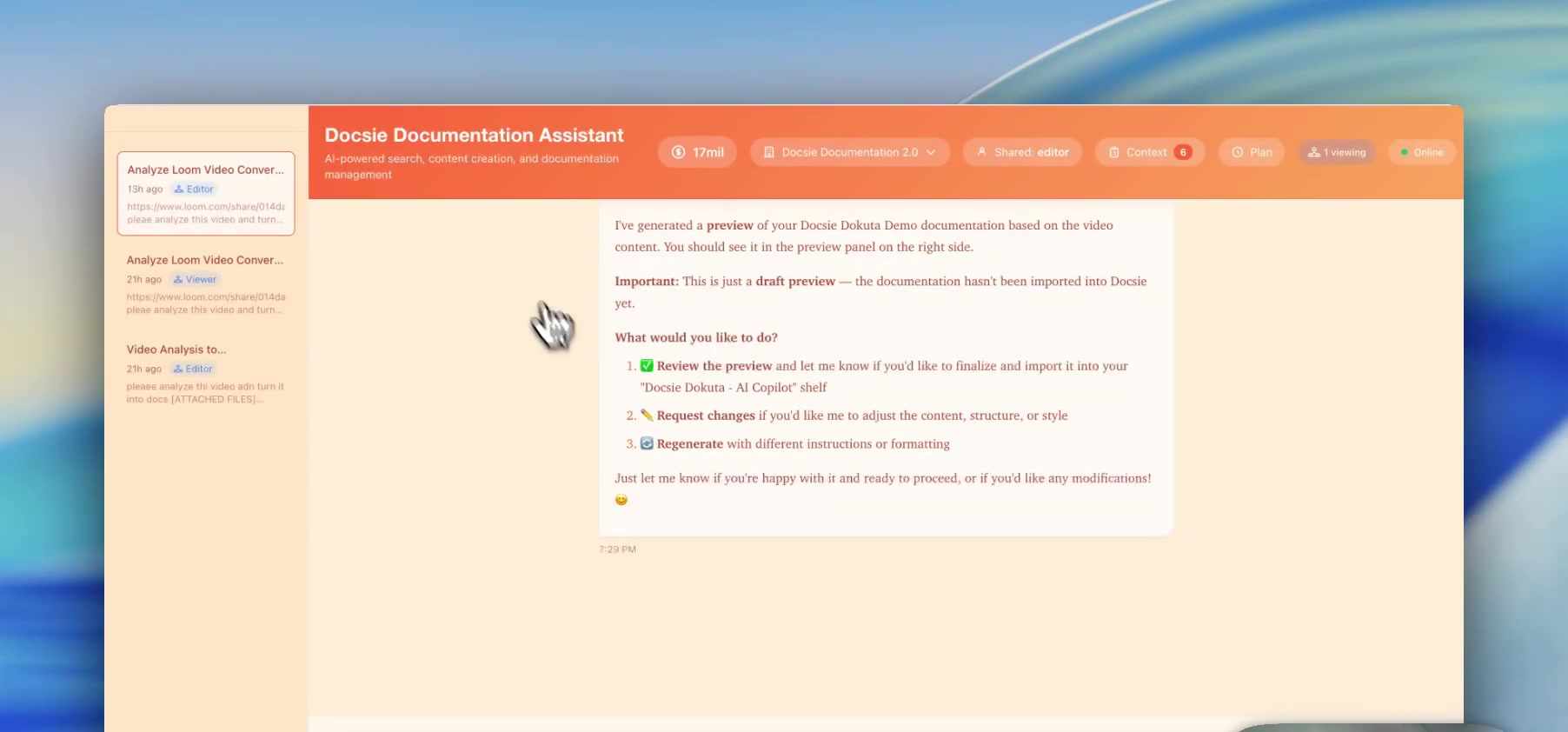Real-time viewing indicator showing team presence
