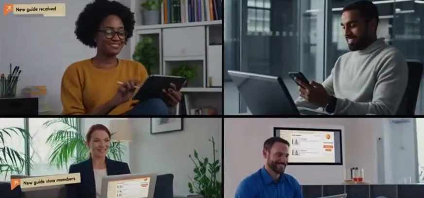 Users receiving guide